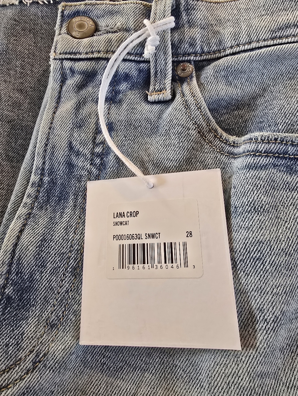 PISTOLA Lana Crop High Rise Ultra Wide Leg Jean in Snowcat - Picture 4 of 7
